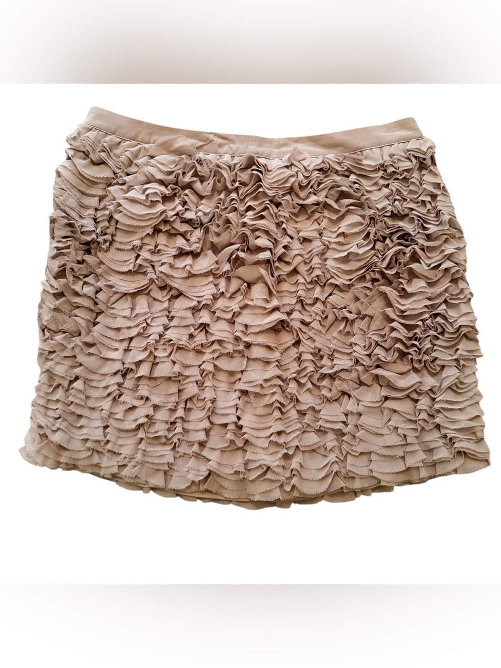 Michael Michael Kors Taupe Silk Ruffle Mini Skirt 8